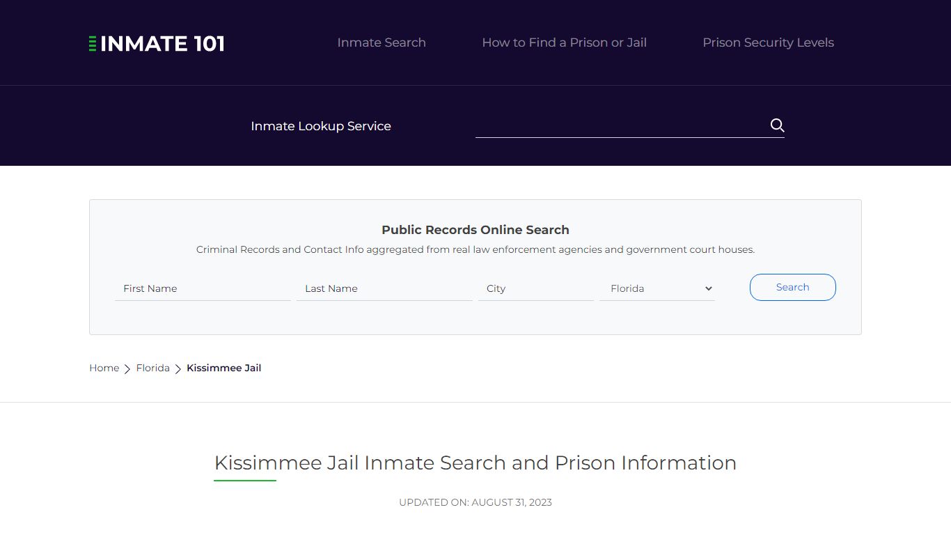 Kissimmee Jail Inmate Search and Prison Information